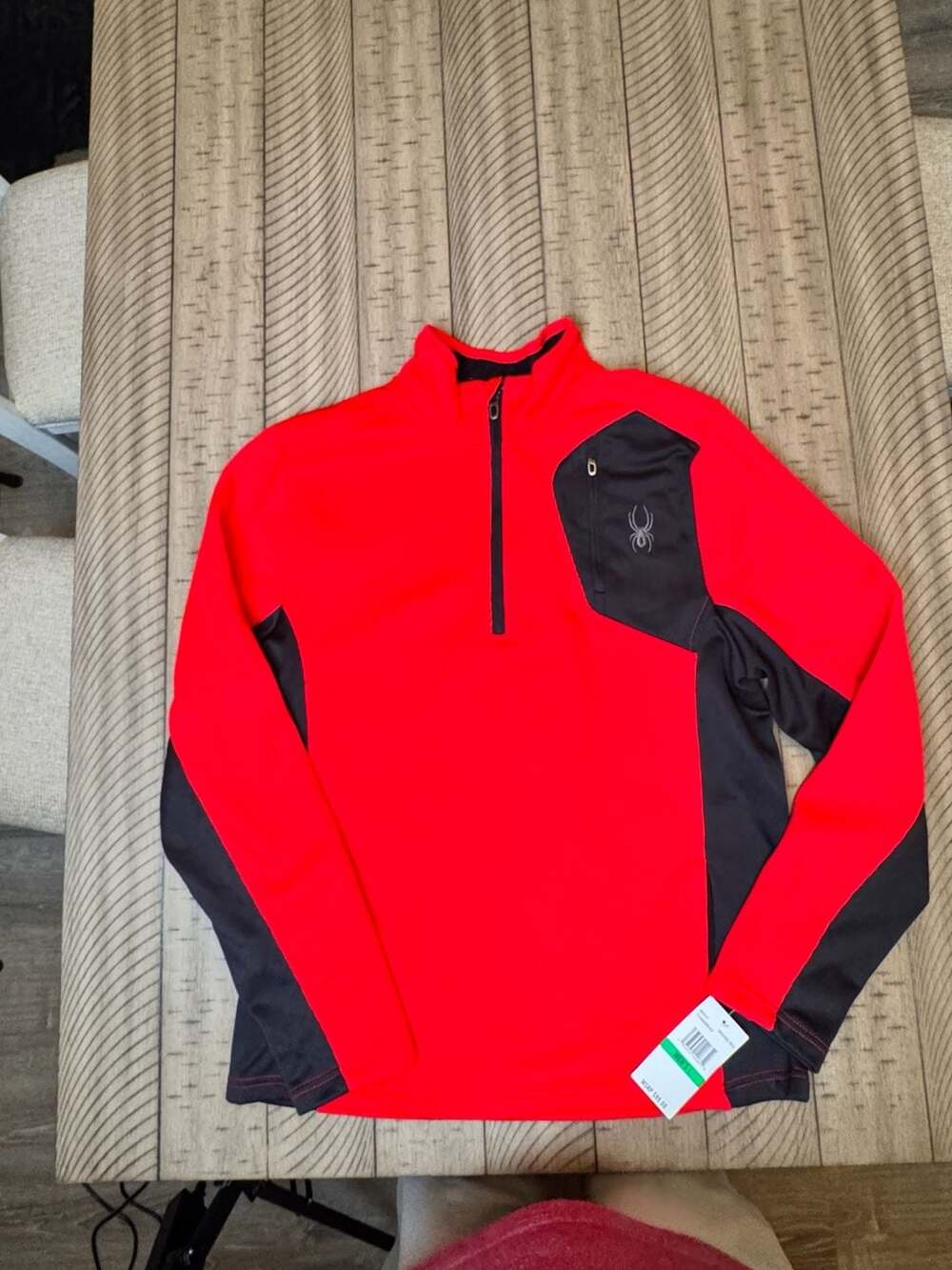 Spyder Men's Bandit Half Zip Pullover Fleece Jacket Red/Black Size L 1088